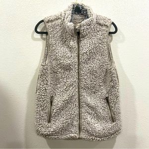Thread and Supply Sherpa Vest White/Gray Arctic Vest Women's Size M